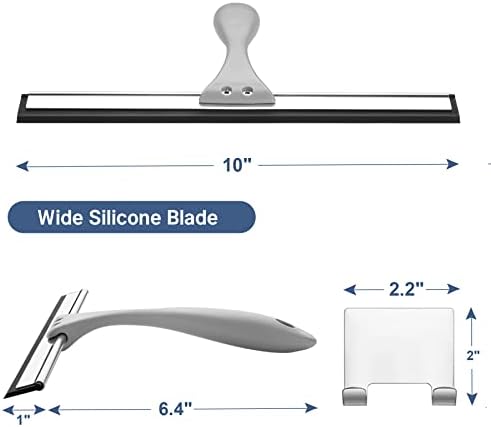 AmazerBath 10 Inch Squeegee with Hook for Shower Doors Windows