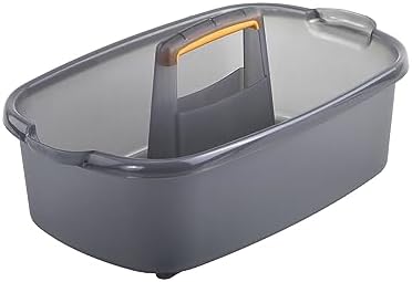 Casabella Plastic Cleaning Storage Caddy with Handle 185 Gallon Gray and Orange