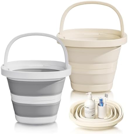 2-Pack Collapsible Buckets - Durable Portable Multi-Purpose