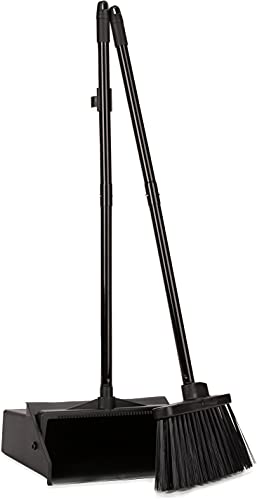 Carlisle Duo-Pan Upright Dust Pan and Broom Set 36 Inches Black
