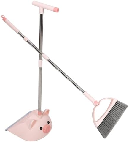 Minkissy 1 Set Plastic Broom and Dustpan for Kids