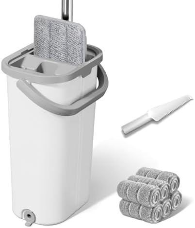 ZJSYJJ Mop and Bucket Set with Wringer for Easy Floor Cleaning