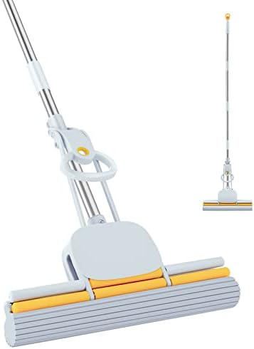 DUDTO PVA Sponge Mop with 60 Handle and 15 Head