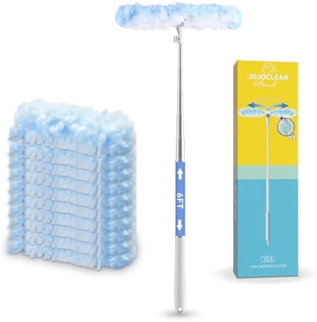 JOJOCLEAN 6 ft Extendable Duster Handle with 10 Refills