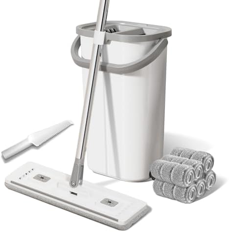 ZJSYJJ Mop and Bucket Set with Wringer for Easy Floor Cleaning
