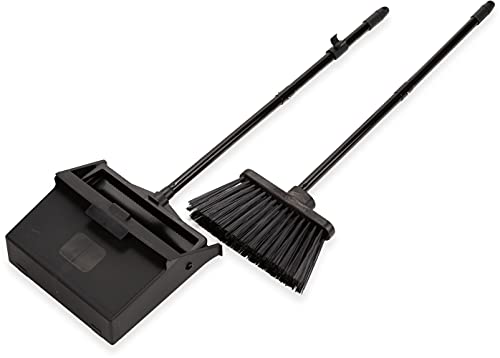Carlisle Duo-Pan Upright Dust Pan and Broom Set 36 Inches Black