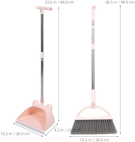 Minkissy 1 Set Plastic Broom and Dustpan for Kids