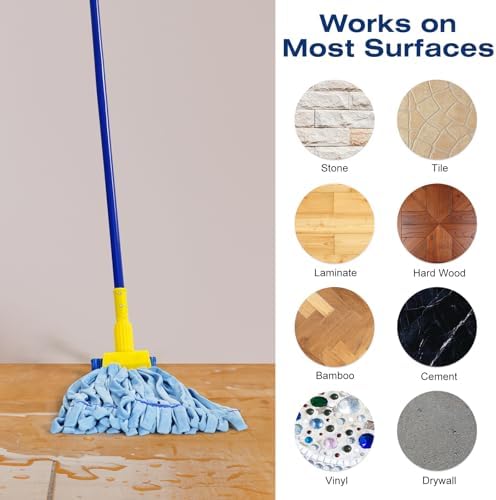 Matthew Cleaning Microfiber Tube Mop Replacement 6 Pack - Medium Blue