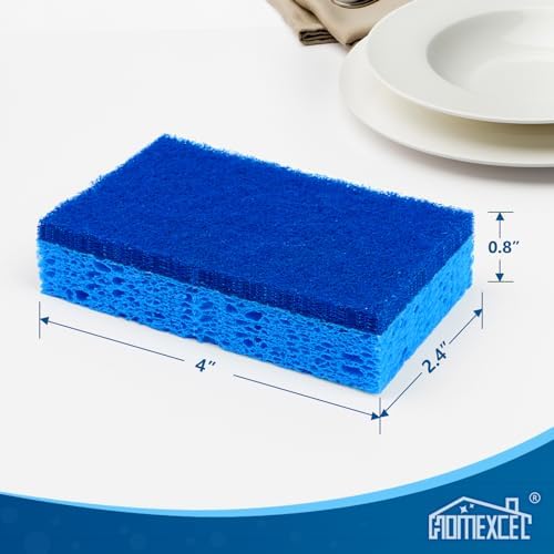 HOMEXCEL 12pcs Non-Scratch Dual Sided Sponges