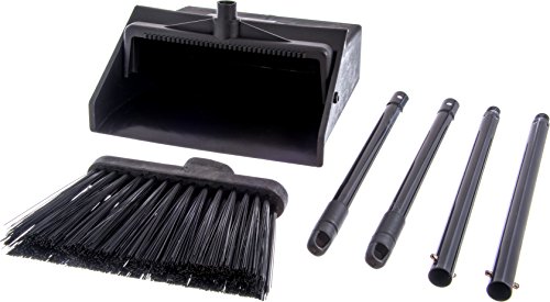 Carlisle Duo-Pan Upright Dust Pan and Broom Set 36 Inches Black