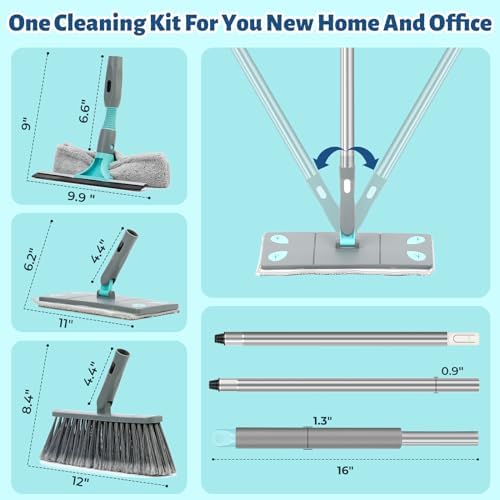 LANNIU 3-in-1 Detachable Broom and Mop Set Combo for RV