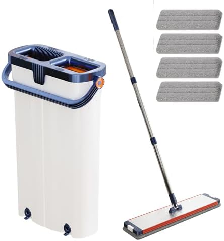 Narrow Mop Bucket with Wringer and Microfiber Pad