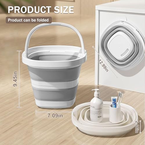 2-Pack Collapsible Buckets - Durable Portable Multi-Purpose