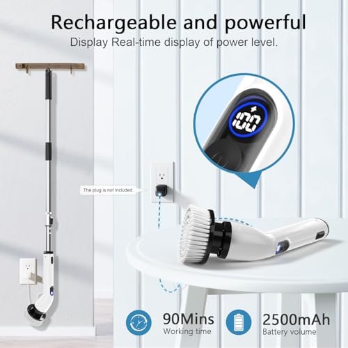 TUYU Cordless Electric Spin Scrubber with LED Display 1