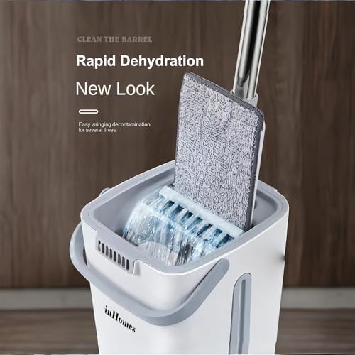 InHomes Mop and Bucket Set with Wringer 4 Microfiber Cloths