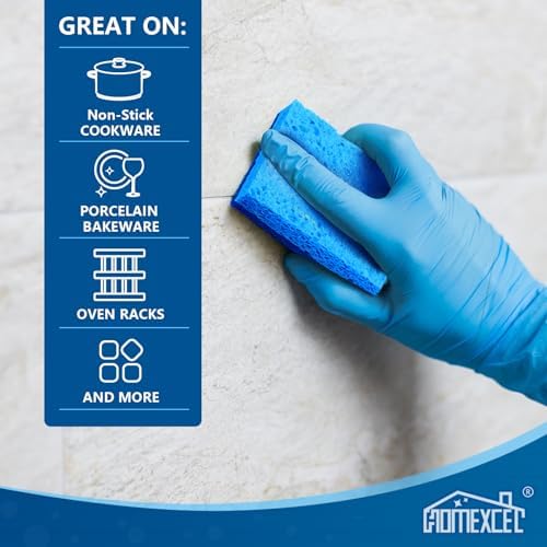 HOMEXCEL 12pcs Non-Scratch Dual Sided Sponges