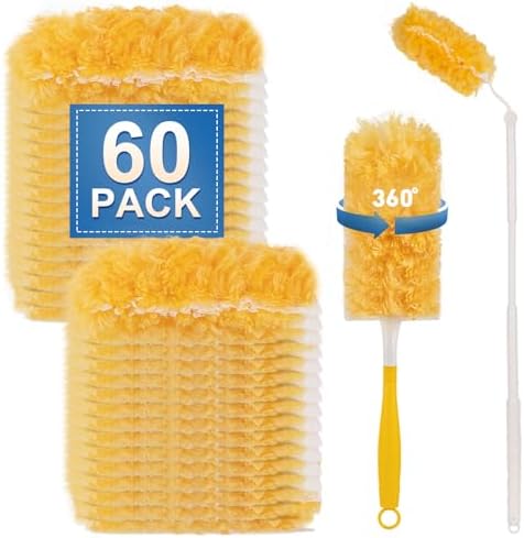 YHOVID Heavy Duty Duster Refills with 360 Feather Duster and 3FT Handle