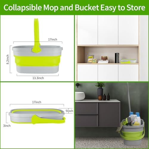 REEWII Sponge Mop Collapsible Bucket Set 1