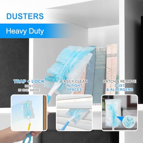KeFanta Heavy Duty Duster Refills with Handle - 30 Count for Swiffer Dusters