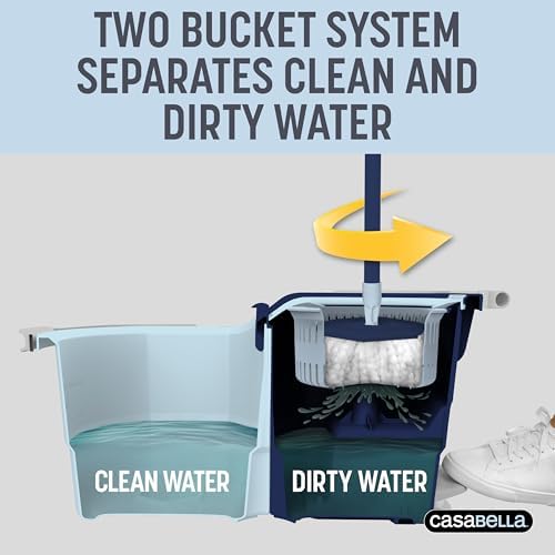 Casabella Spin Mop System with Refill - 2 Bucket Design