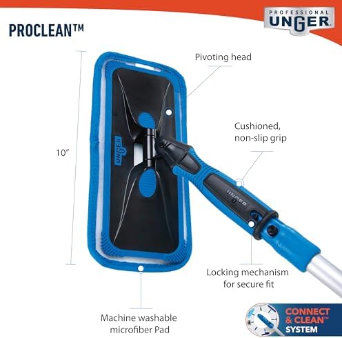 UNGER ProClean Indoor Window Cleaning Kit with Swivel Head
