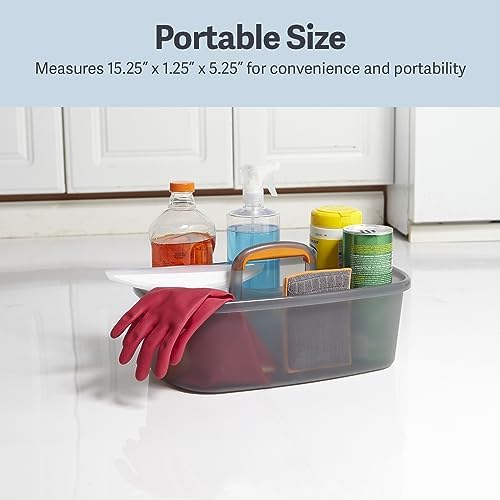 Casabella Plastic Cleaning Storage Caddy with Handle 185 Gallon Gray and Orange