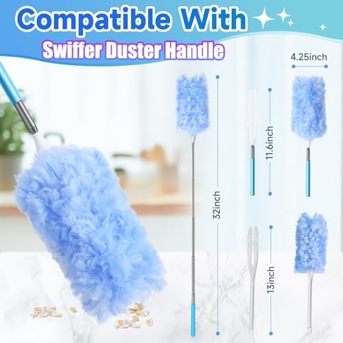 Hakfhsd Duster Refills with 360 Rotation Handle for Swiffer