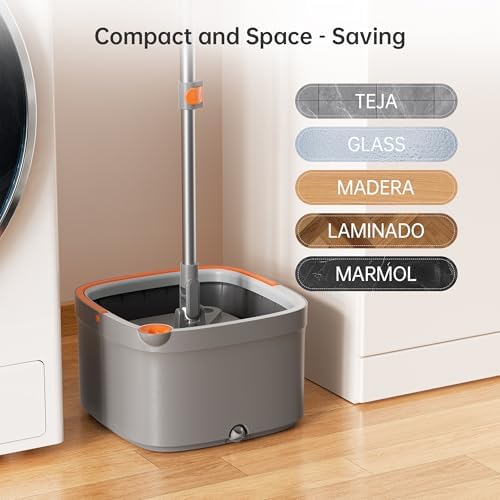 KZKR Spin Mop and Bucket with Clean Dirty Water System