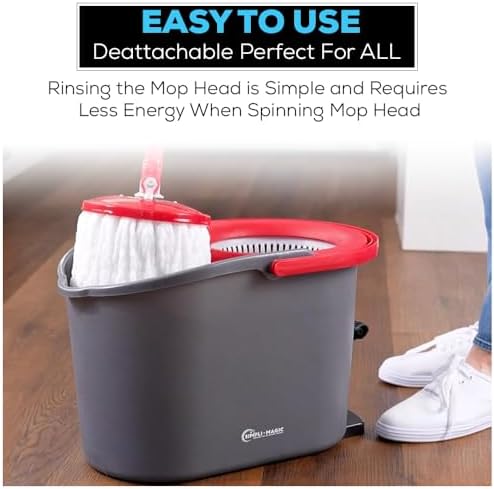 SIMPLI-MAGIC 79349 Spin Mop System with 3 Mop Heads