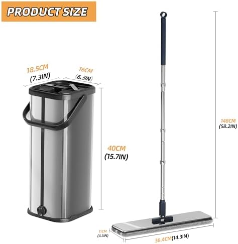 SWIFTIRON Flat Mop and Bucket Set with Wringer 1