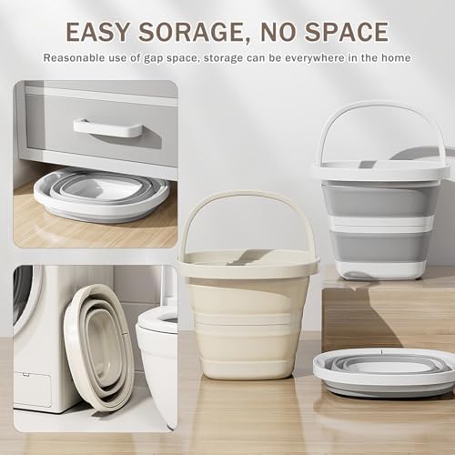 2-Pack Collapsible Buckets - Durable Portable Multi-Purpose