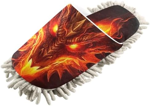 FLildon Microfiber Mopping Slippers with Dragon Head Design