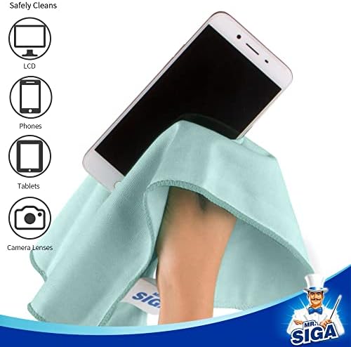 MRSIGA Ultra Fine Microfiber Cloths for Glass Pack of 12