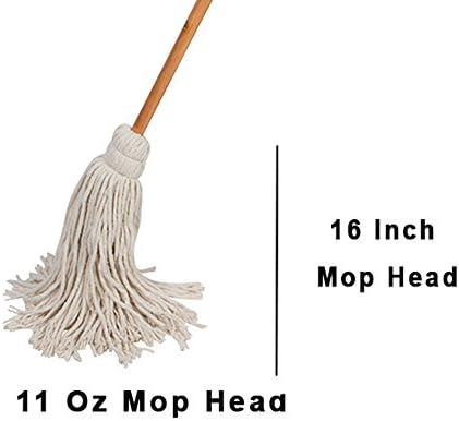 Tidy Tools Large Wet Deck Cotton Mop with Solid Wood Handle