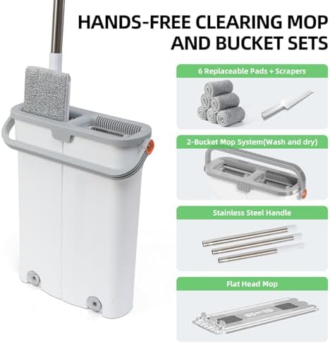 ZJSYJJ 2-Tank Mop Bucket Set with Wringer