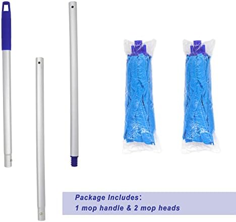 EaseYourDay Mop with 2 Blue Microfiber Heads
