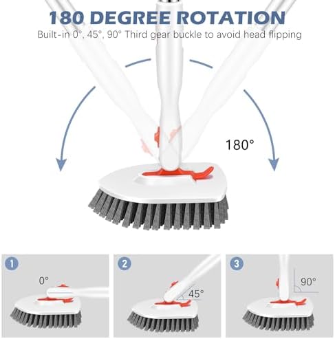 SetSail 3-In-1 Floor Scrub Brush with 52-inch Handle