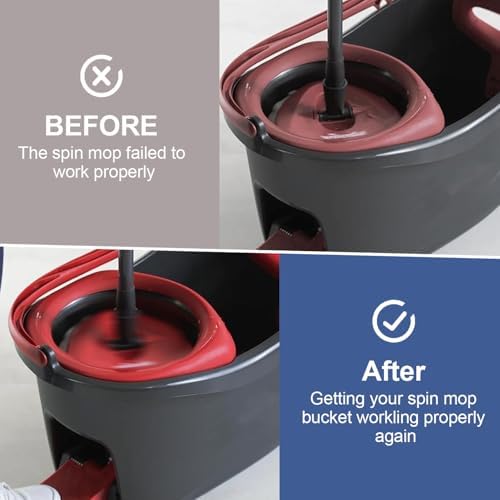 Sgizoku Pedal Bearing Replacement for OCedar Mop Bucket - 4Pcs Black Set