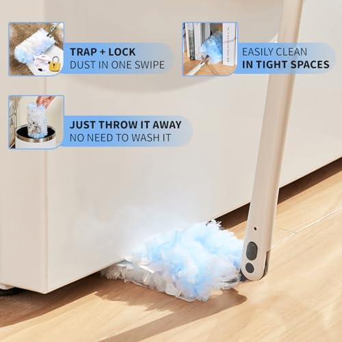 Kucbraly 30-Count Duster Refills with 3ft Handle for Swiffer