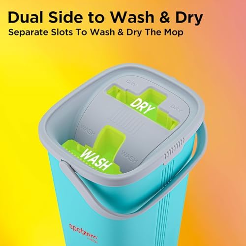 Spotzero by Milton Flat Mop and Bucket with Wringer Set