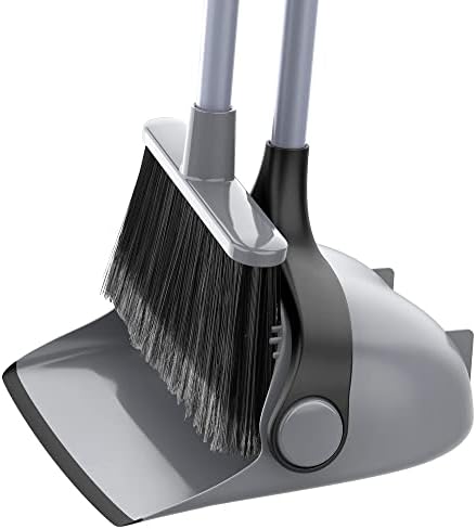 MRSIGA Broom Dustpan Set with Adjustable Handles
