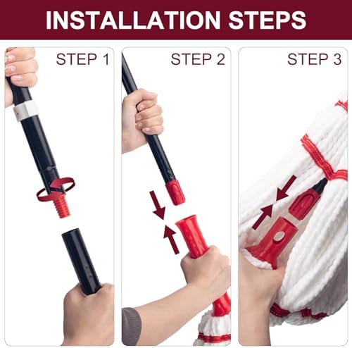 KeFanta Self Wringing Mop - 57 Long Handle for Easy Floor Cleaning