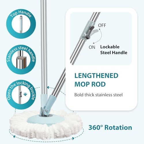 Gzdisbek Spin Mop and Bucket Set with Wringer