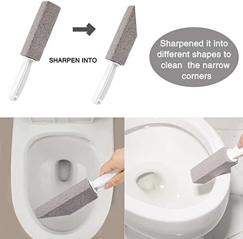 FALAMON 2 Pack Pumice Stone with Handle for Bowl Cleaning