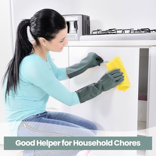 Jsocoah 4 Pairs Waterproof Kitchen Dishwashing Gloves