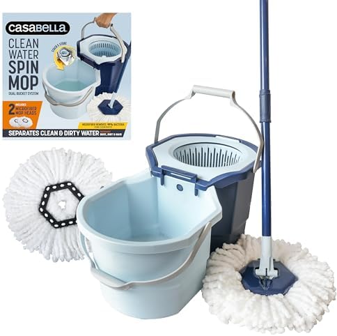 Casabella Spin Mop System with Refill - 2 Bucket Design