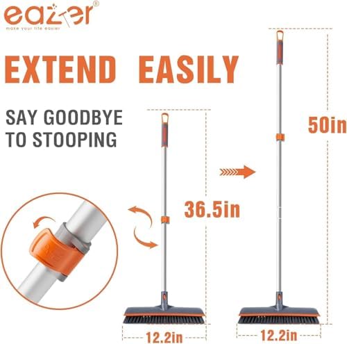 Eazer 2-in-1 Floor Scrubber Brush with Long Handle 1