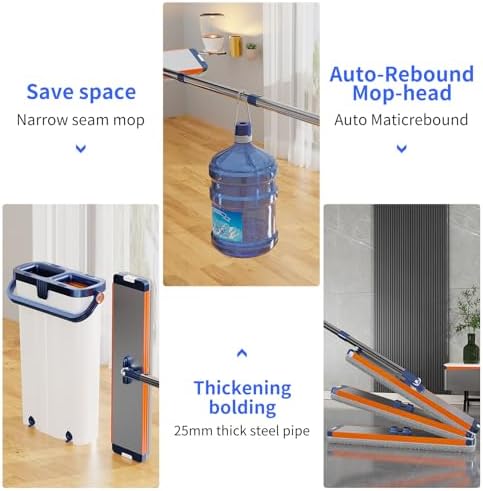 Narrow Mop Bucket with Wringer and Microfiber Pad