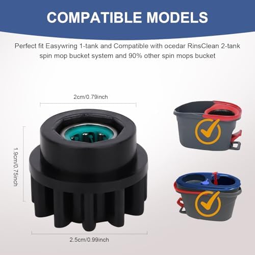 Sgizoku Pedal Bearing Replacement for OCedar Mop Bucket - 4Pcs Black Set