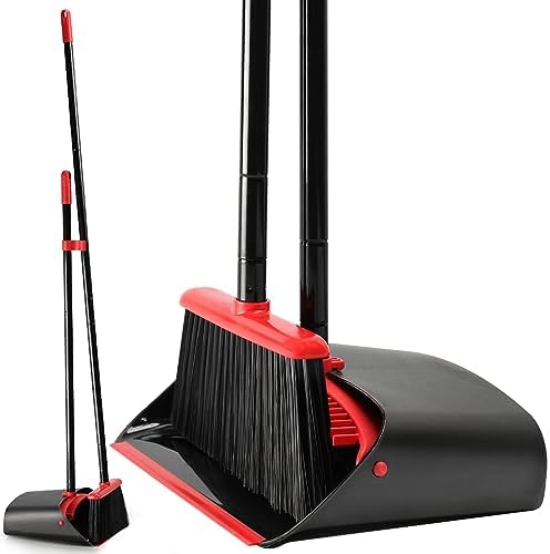 TreeLen Broom and Dustpan Set for Home Cleaning